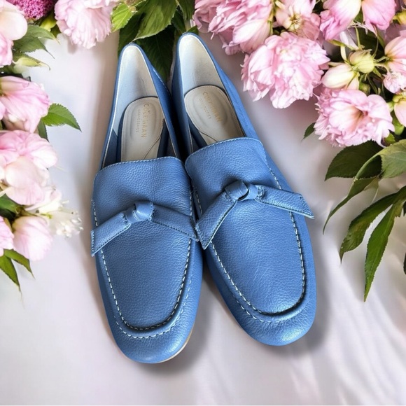 Cole Haan Candace Bow Leather Slip-On Loafer - Gold Heel Accents - New, Size 8B - Picture 8 of 15